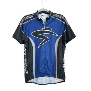 Voler Cycling Jersey Adult Large Blue Black 1/2 Zip Santa Cruz Fox Racing Shox
